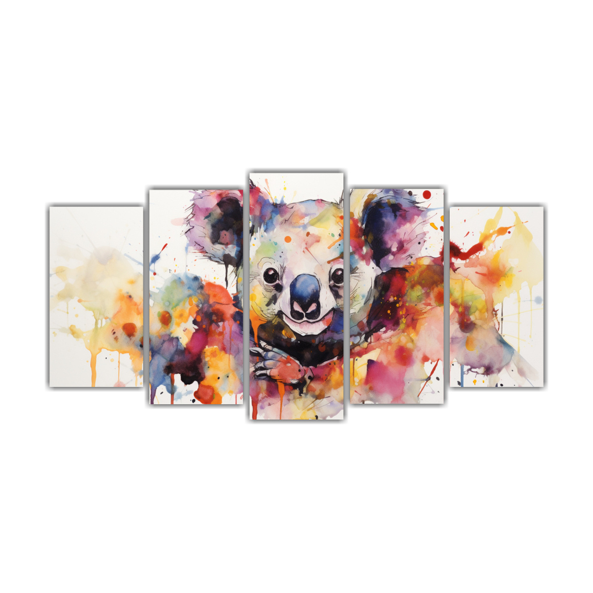 arte-pared-equilibrado-koalas-en-tono-hueso-y-colores-ureos