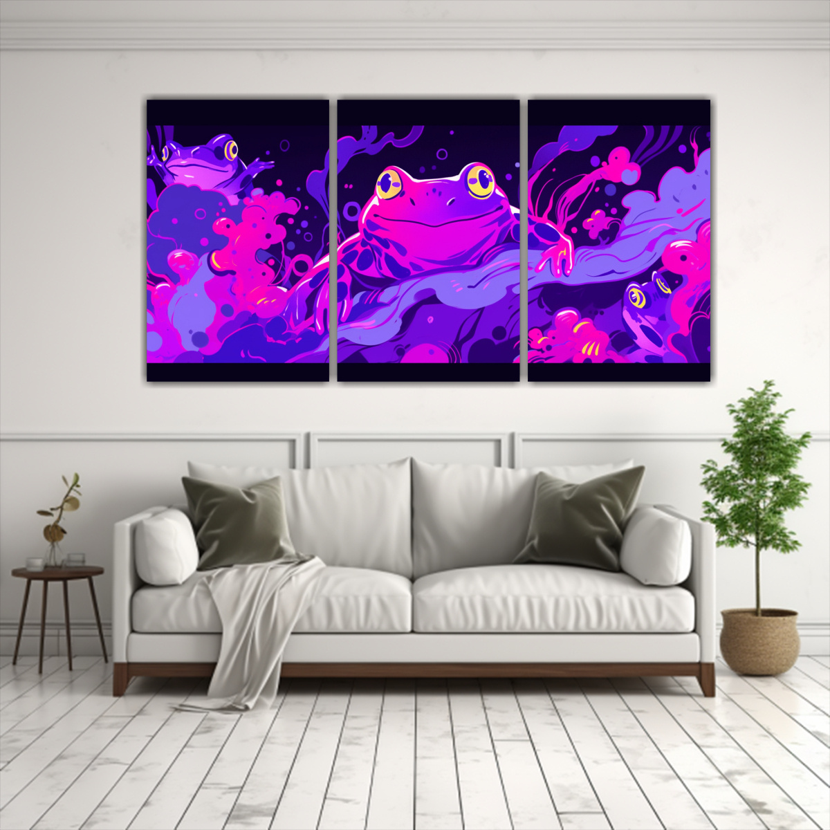 artes-de-pared-dibujo-simetr-a-ranas-y-sapos-en-colores-vibrantes-y-p-rpuraneo-pop-1