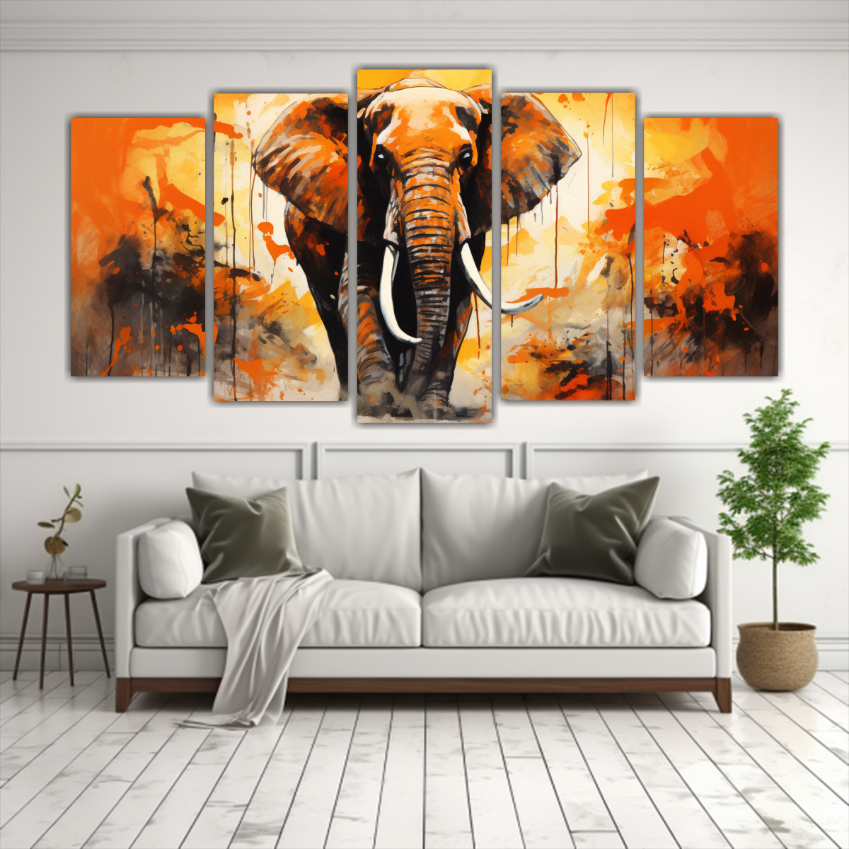 cinco-lienzos-de-belleza-natural-animales-legendarios-en-tonos-mezclados-y-naranja-quemado-1
