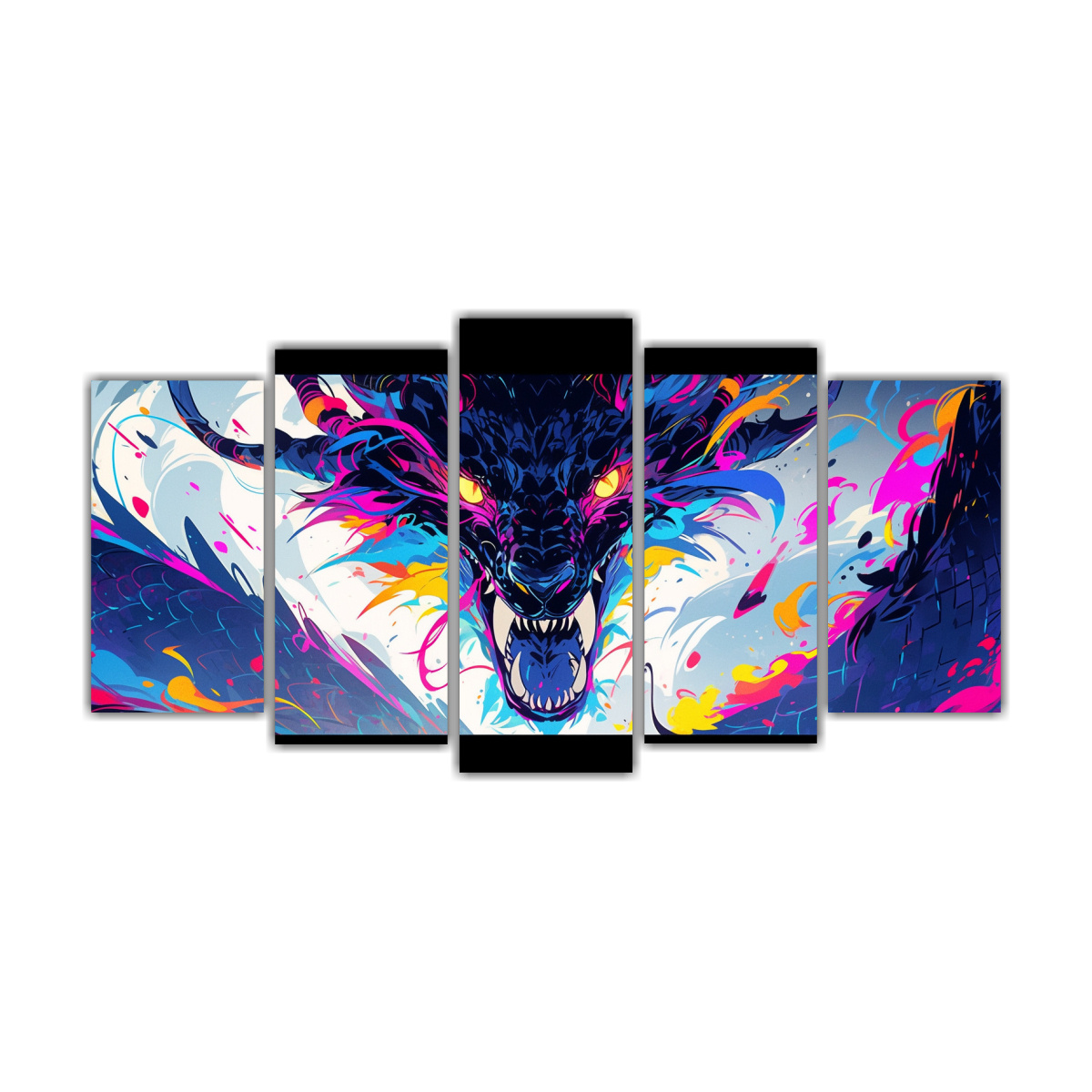cinco-lienzos-de-tela-ba-o-a-drag-n-arco-ris-y-azul-atm-sfera-neonoir-