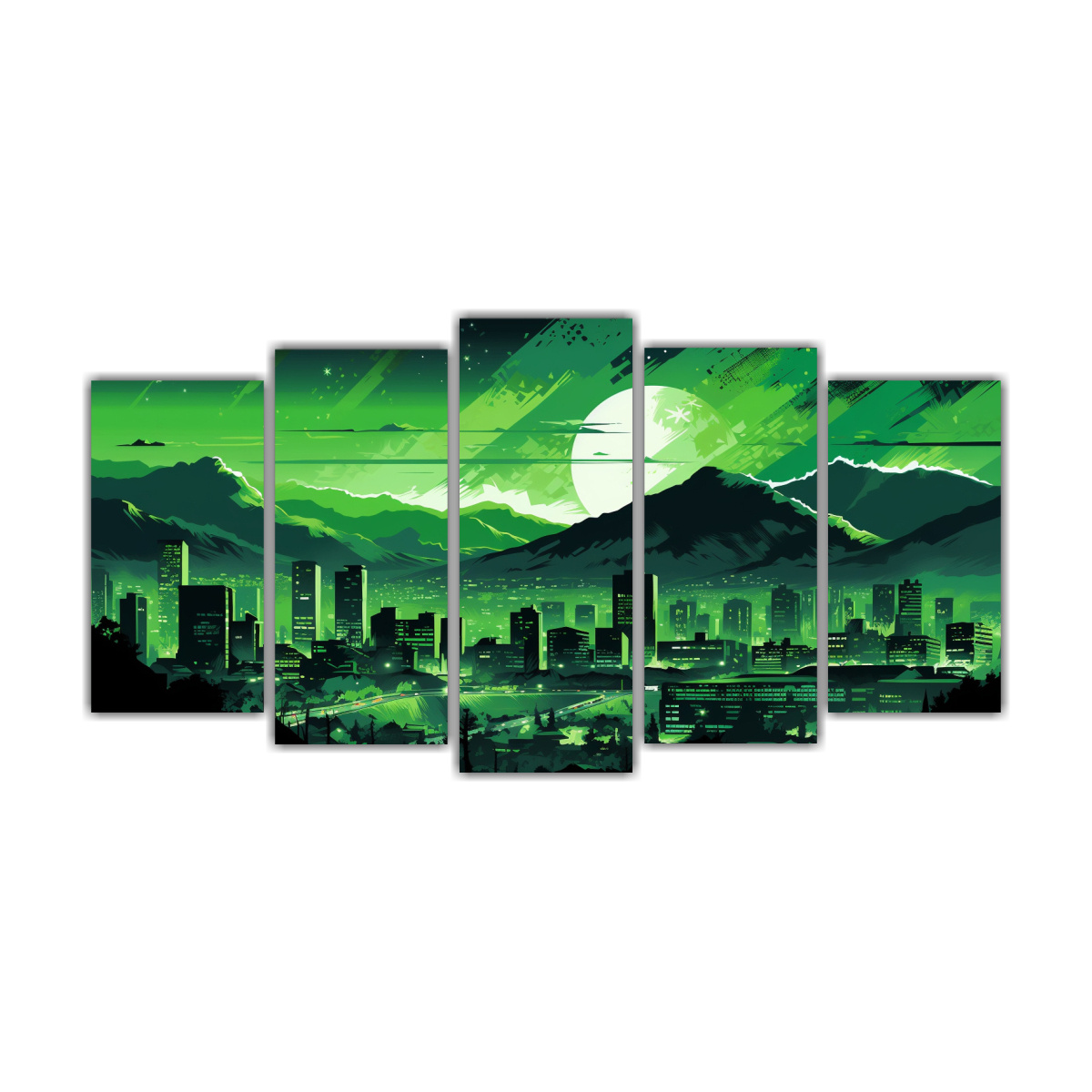 cinco-lienzos-estilo-galer-a-simple-en-tonos-verdes-para-santiago-chile-atm-sfera-neonoir