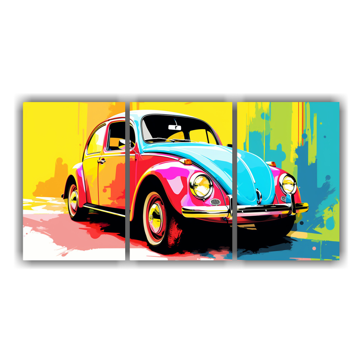 conjunto-3-lienzos-tela-modernos-dormitorio-escarabajos-colores-neo-pop-art