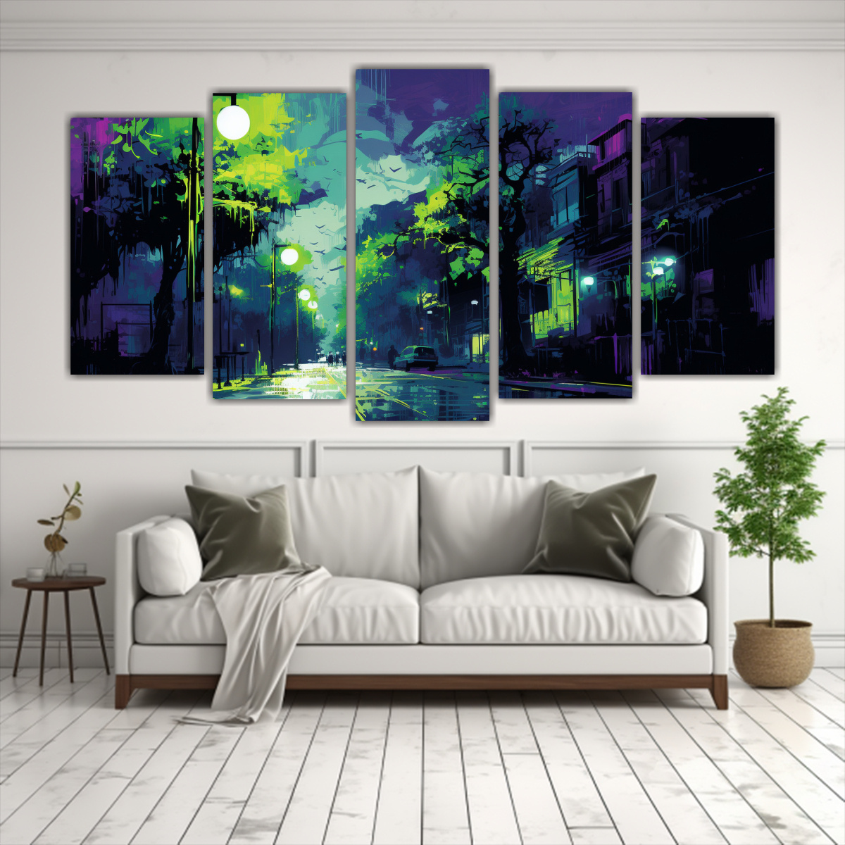 conjunto-5-cuadros-acuarela-textura-de-santiago-en-verde-y-p-rpura-neo-1