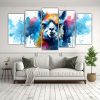 conjunto-5-cuadros-lienzo-alpaca-textura-y-colores-azules-arte-pop-neo-1