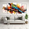 conjunto-5-cuadros-patr-n-intenso-habitaci-n-ave-macaw-en-acuarelas-y-colores-marrones-arte-pop-neo-1