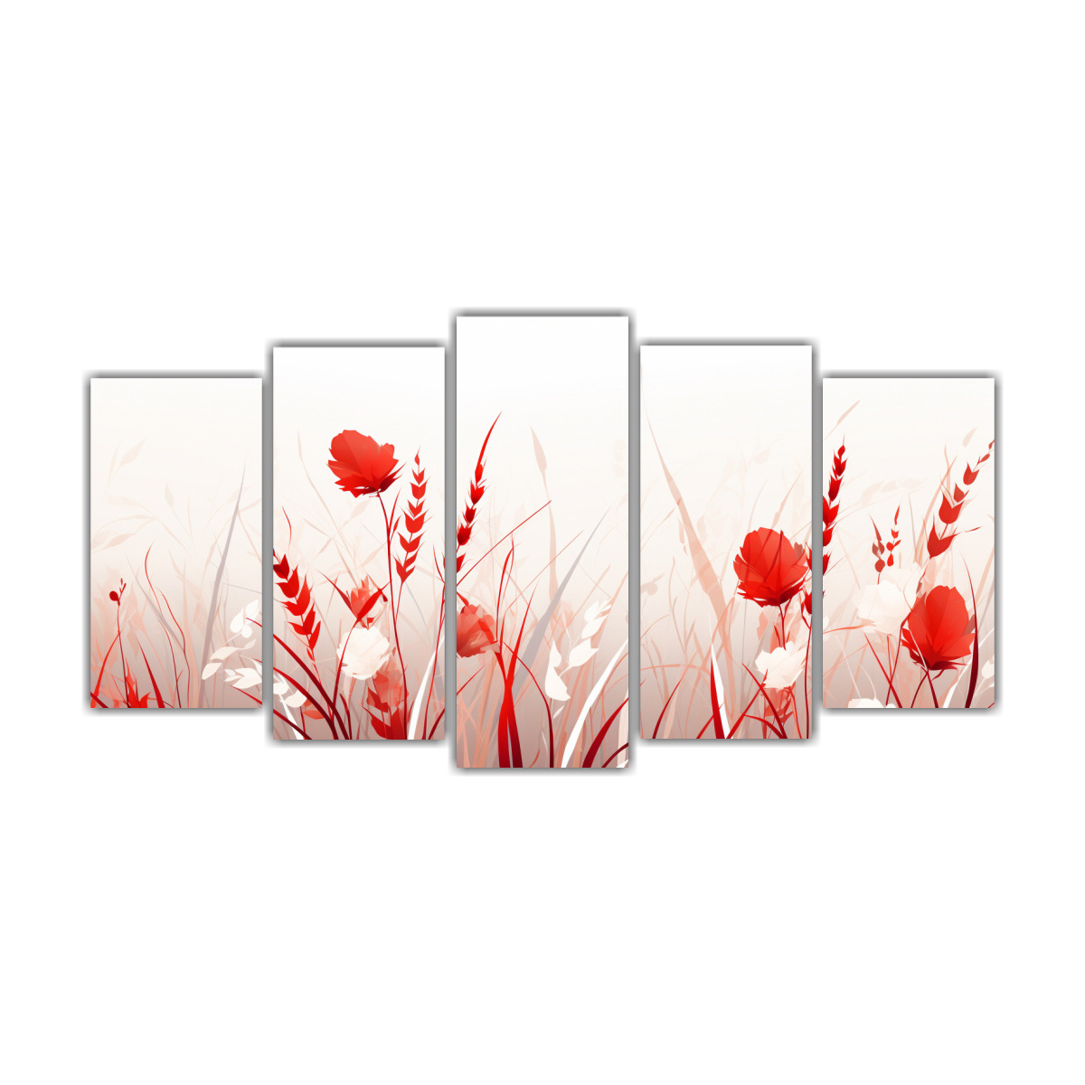 conjunto-5-lienzos-tela-alta-calidad-colorido-ca-a-de-reed-en-blanco-y-rojo-estilo-neonoir