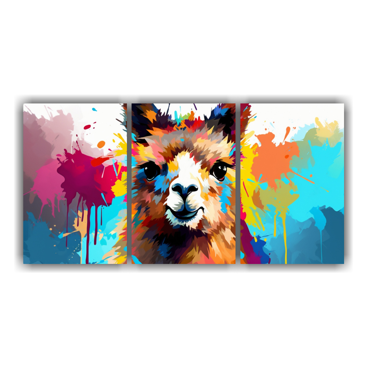 conjunto-de-3-lienzos-tela-expresi-n-alpaca-en-colores-arco-ris-y-marr-n-neo-pop-