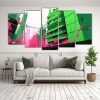 conjunto-de-5-cuadros-abstractos-expresivos-en-verde-y-rosa-para-santiago-chile-1