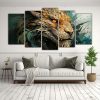 conjunto-de-5-lienzos-de-tela-decorativa-de-drag-n-en-tonos-marr-n-y-verde-atmosfera-neonoir-1