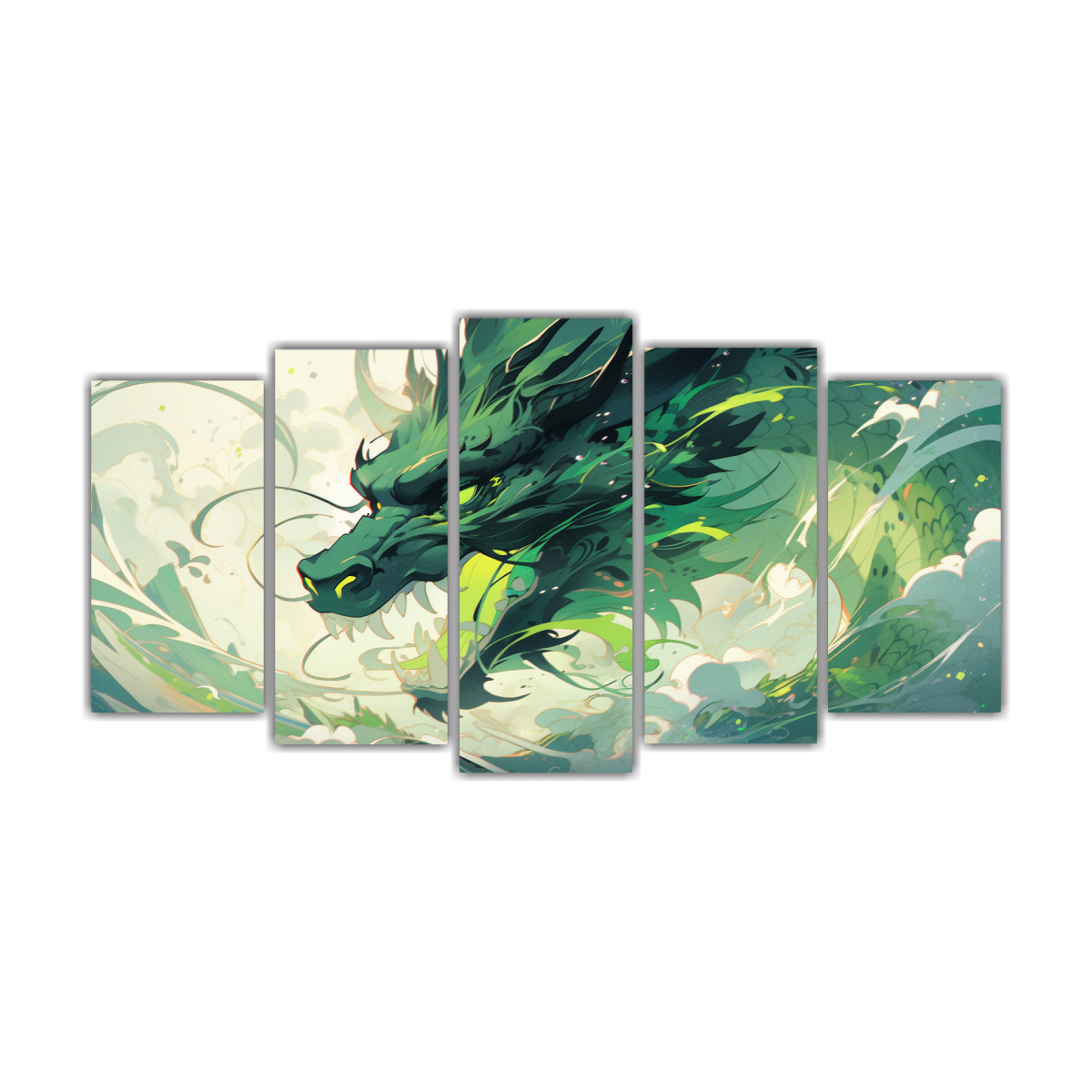 conjunto-de-5-lienzos-modernos-con-tem-tica-de-drag-n-en-acuarelas-y-colores-verdes