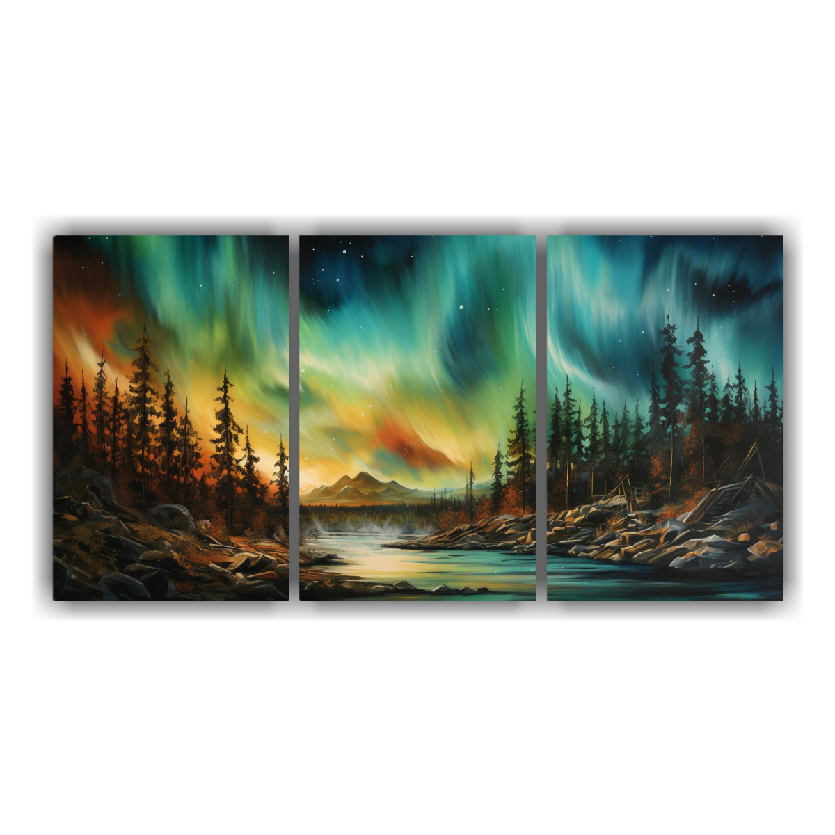 cuadro-abstracto-de-aurora-boreal-en-tonos-marrones