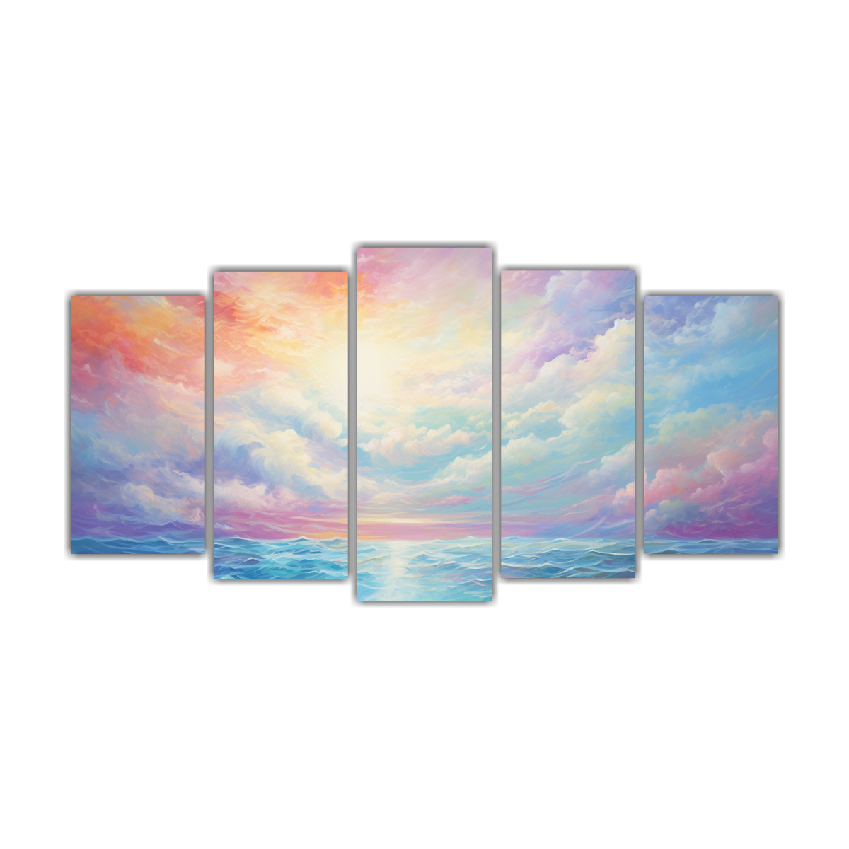 cuadro-abstracto-esquema-cielo-y-mar-con-arco-ris-y-colores-blancos