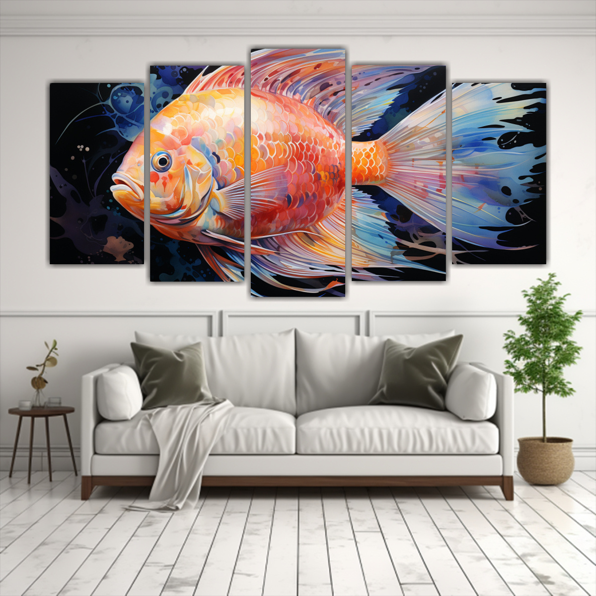 cuadro-acuarela-de-peces-disco-coloridos-estilo-pintura-acuarela-1
