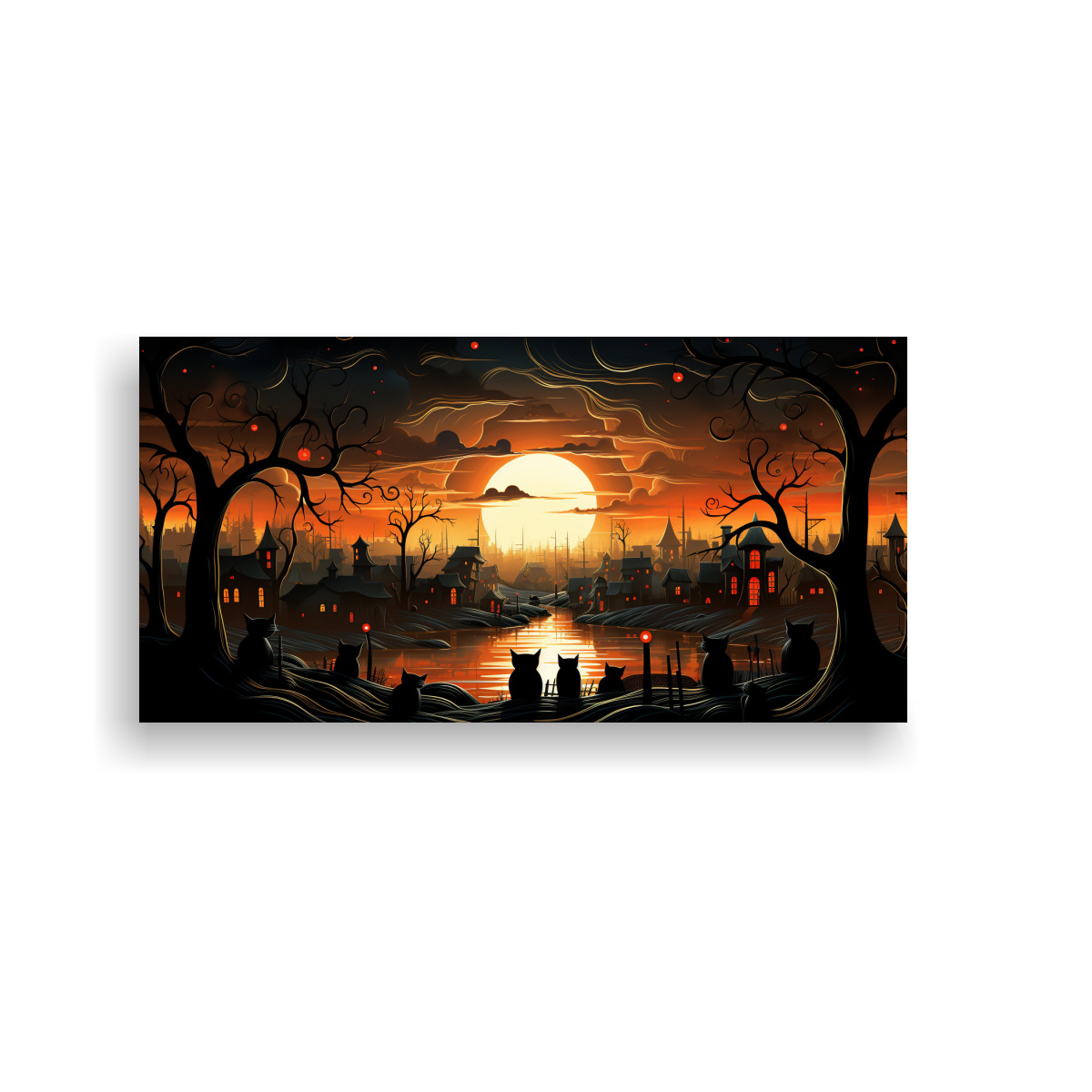 cuadro-arte-gr-fico-de-gatos-negros-en-tono-c-lido