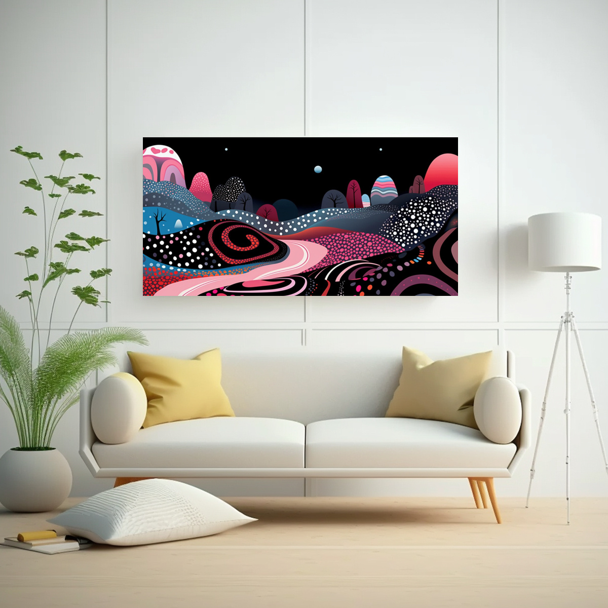 cuadro-arte-pared-luna-por-yayoi-kusama-intenso-patr-n-moonpaisaje-1-1