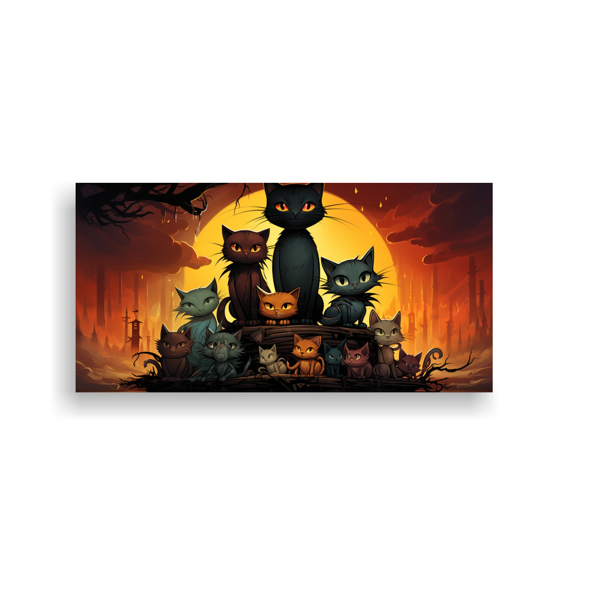 cuadro-artesanal-horizontal-gatos-negros-en-pila-mirando-hacia-adelante