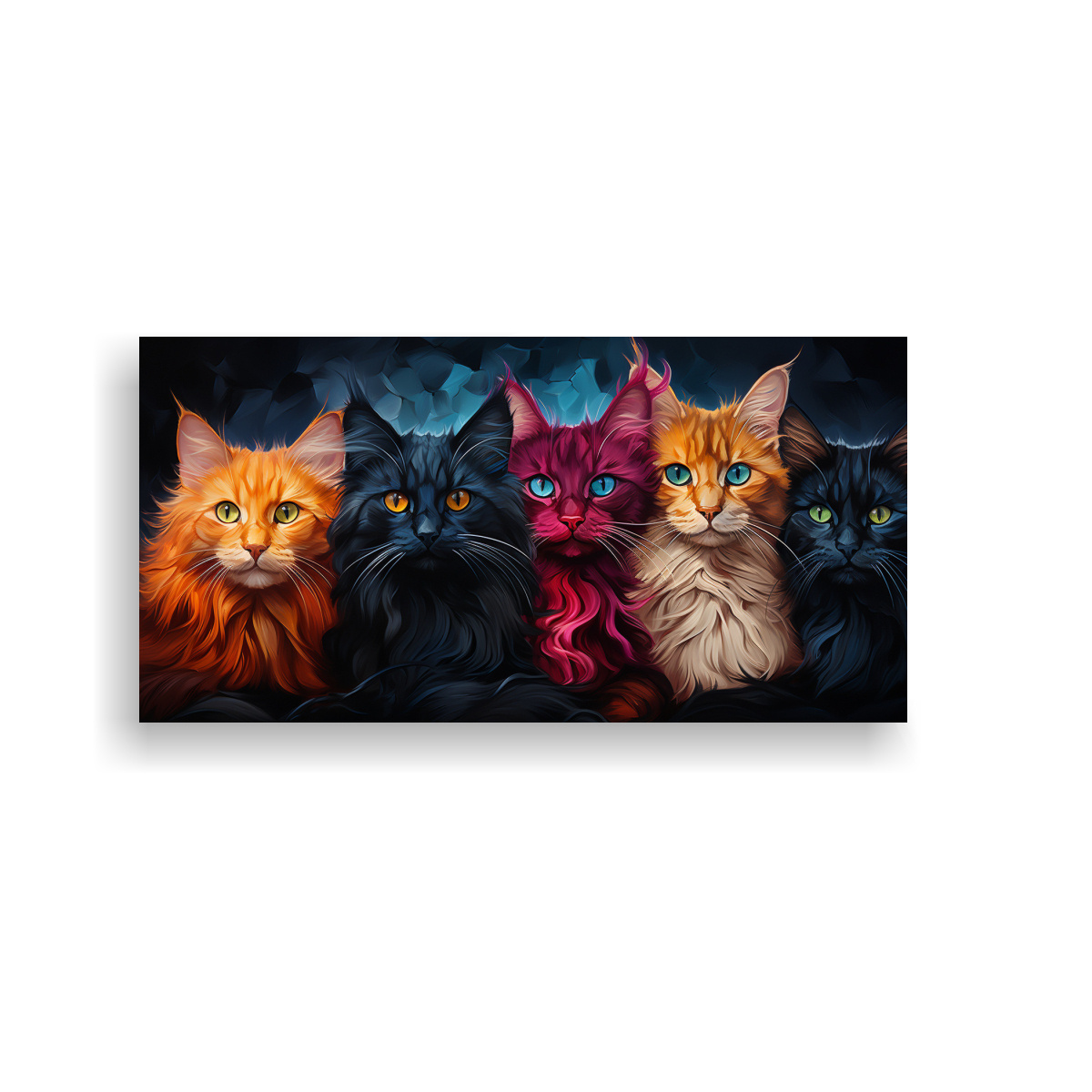 cuadro-de-gatos-de-colores-en-lienzo-con-tonos-amarillos