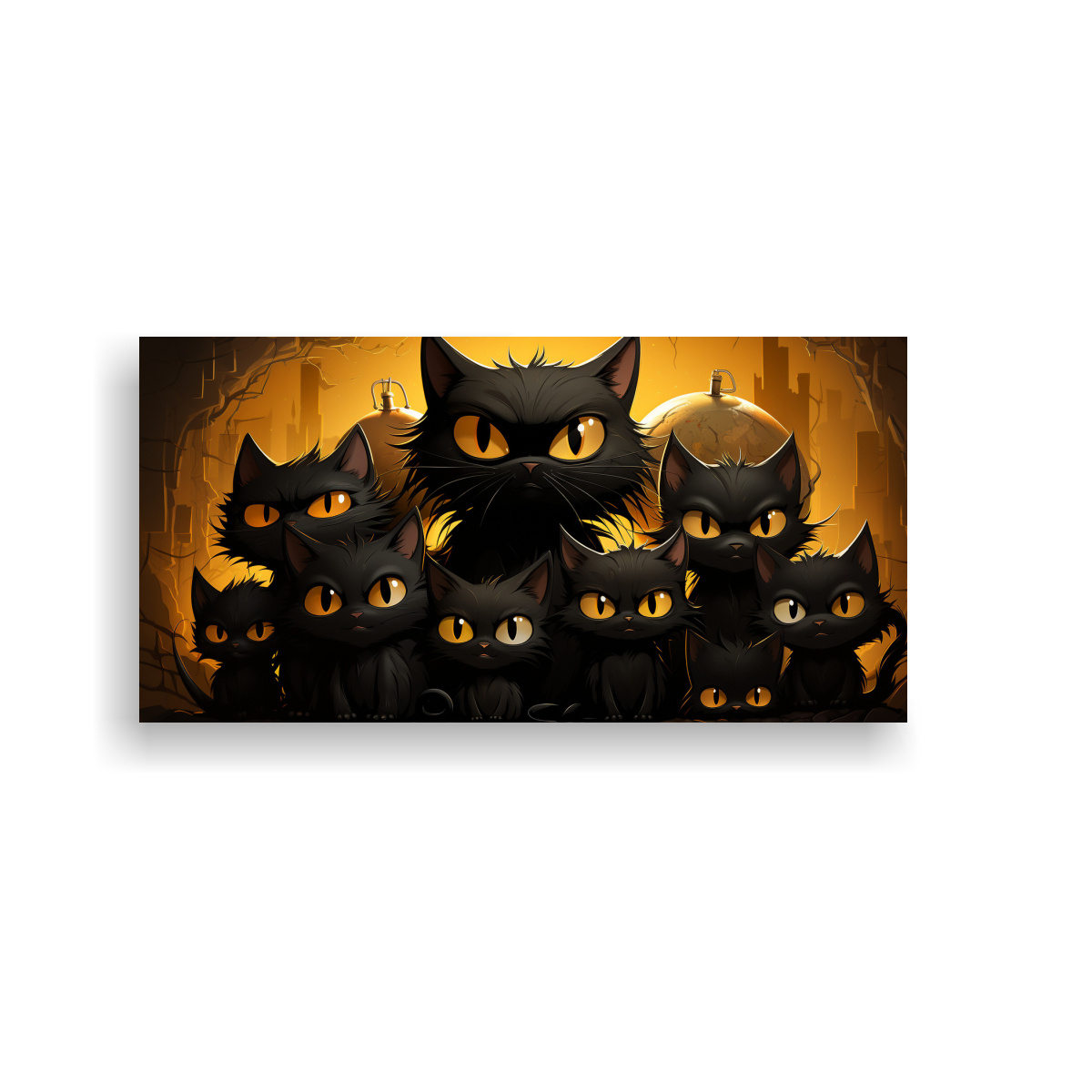 cuadro-de-gatos-negros-sobre-fondo-naranja-2