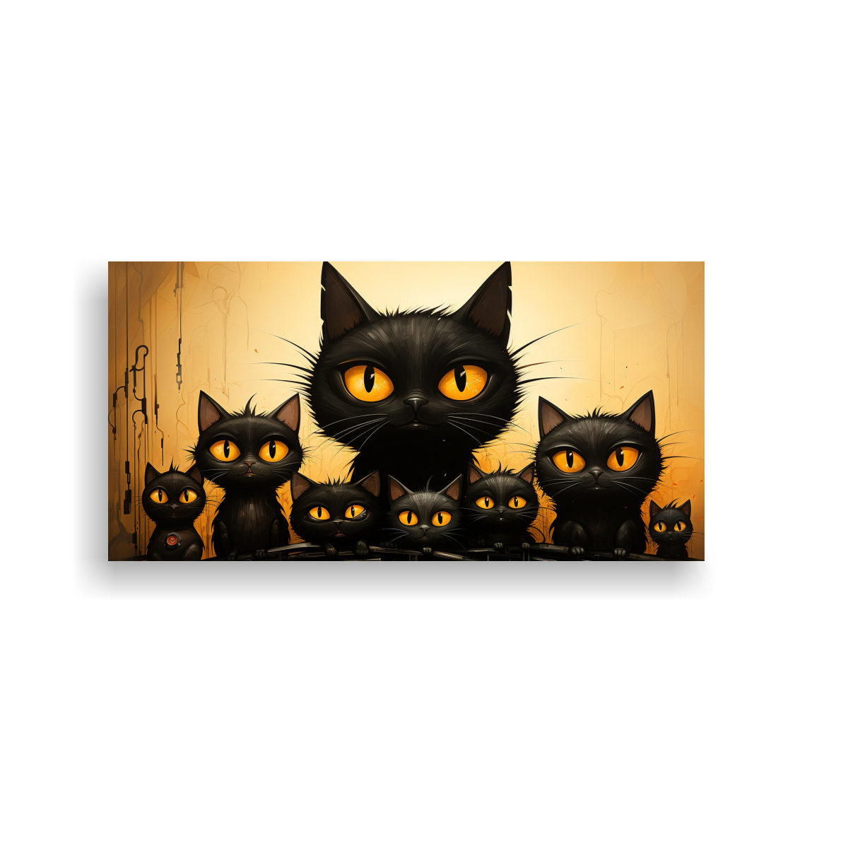 cuadro-de-gatos-negros-sobre-fondo-naranja-decoraci-n-nica-