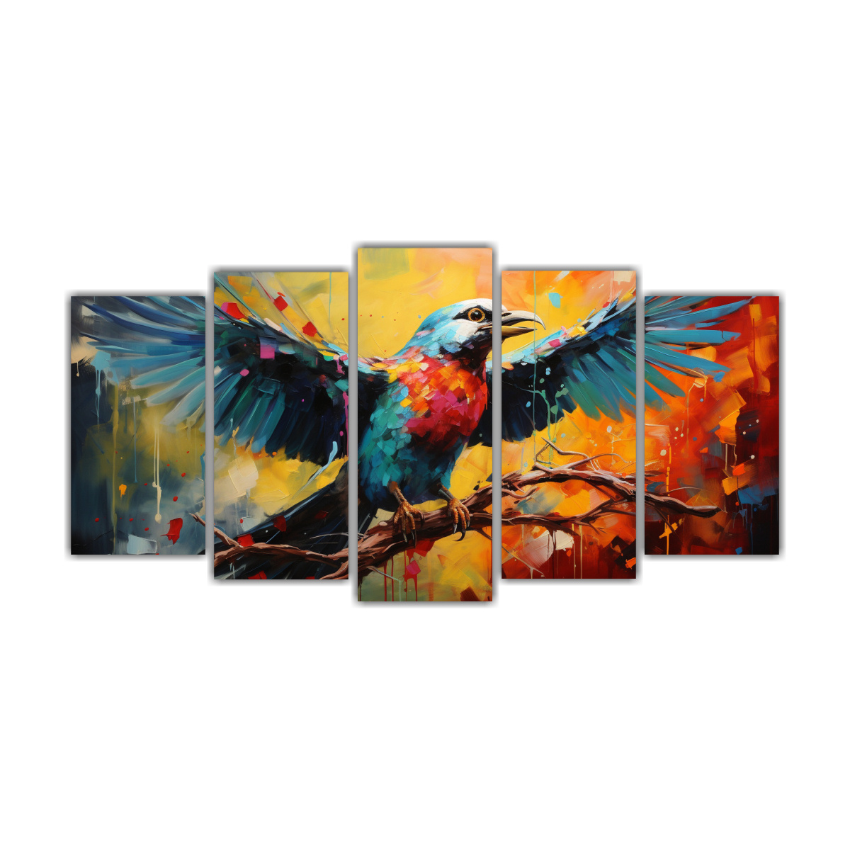 cuadro-de-l-neas-de-ave-en-estilo-pintura-al-estilo-leo-colorida