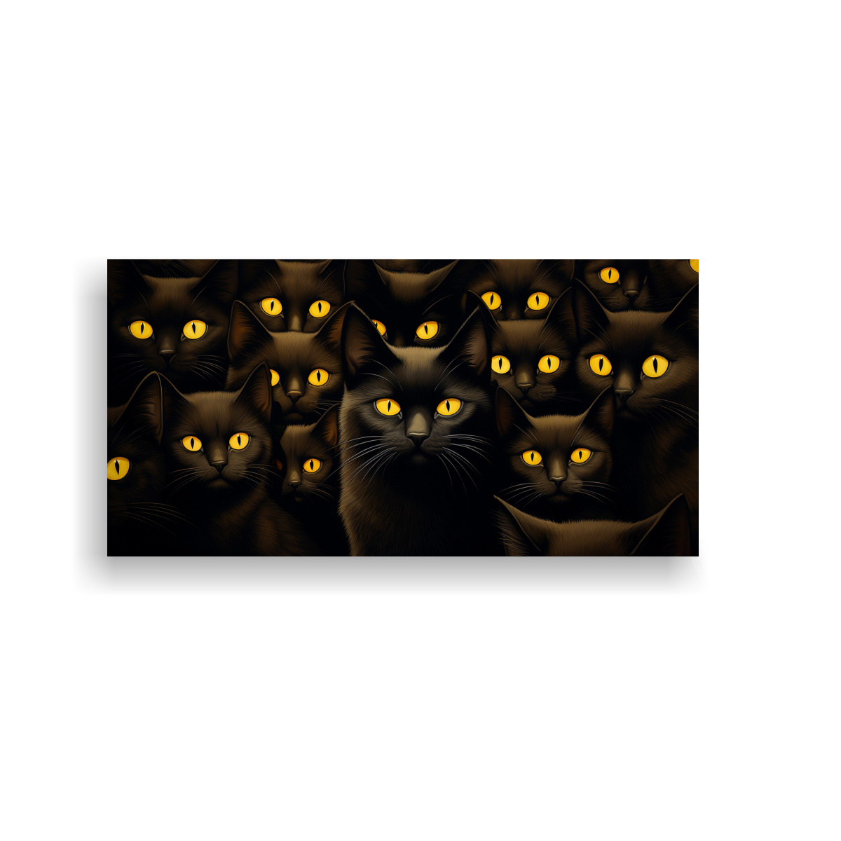 cuadro-de-lienzo-horizontal-de-gatos-en-acci-n-en-blanco-y-amarillo