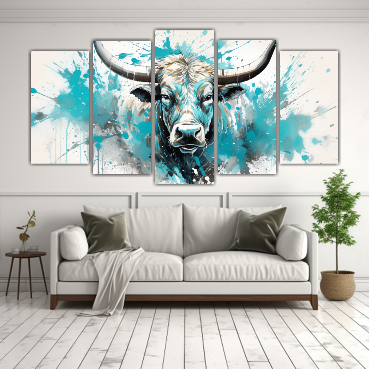 cuadro-de-toros-en-colores-blanco-y-turquesa-arte-pop-neo-1-1