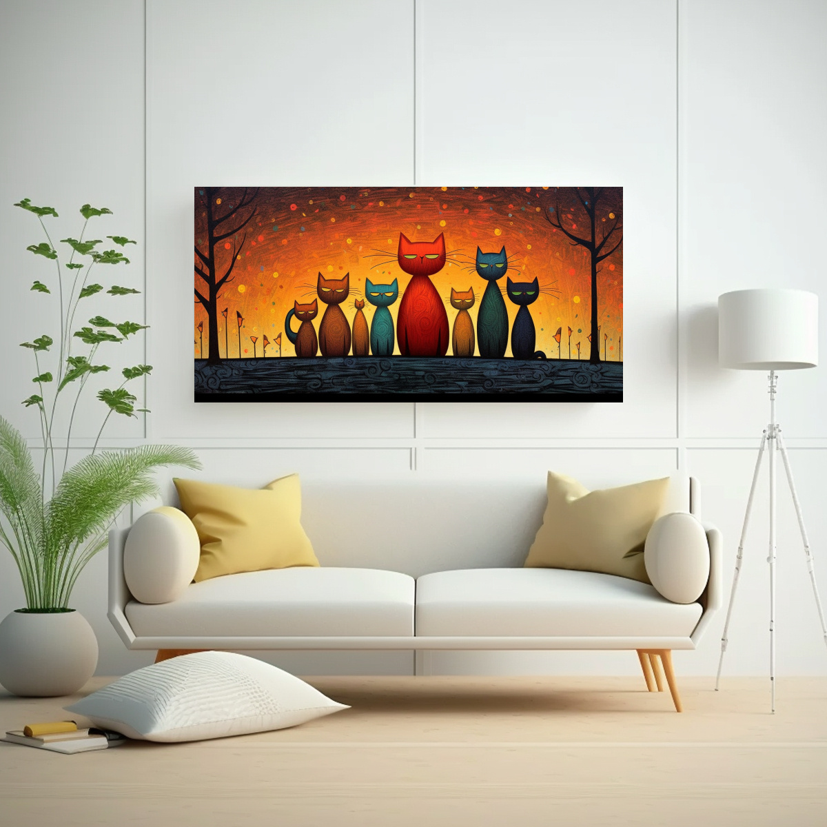 cuadro-decorativo-lienzo-moderno-gatitos-familia-dibujos-animados-impresionistas-1