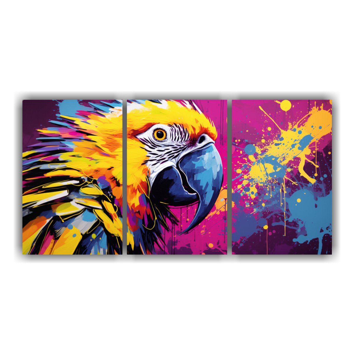 cuadro-decorativo-loro-en-amarillo-y-morado-estilo-arte-neo-pop