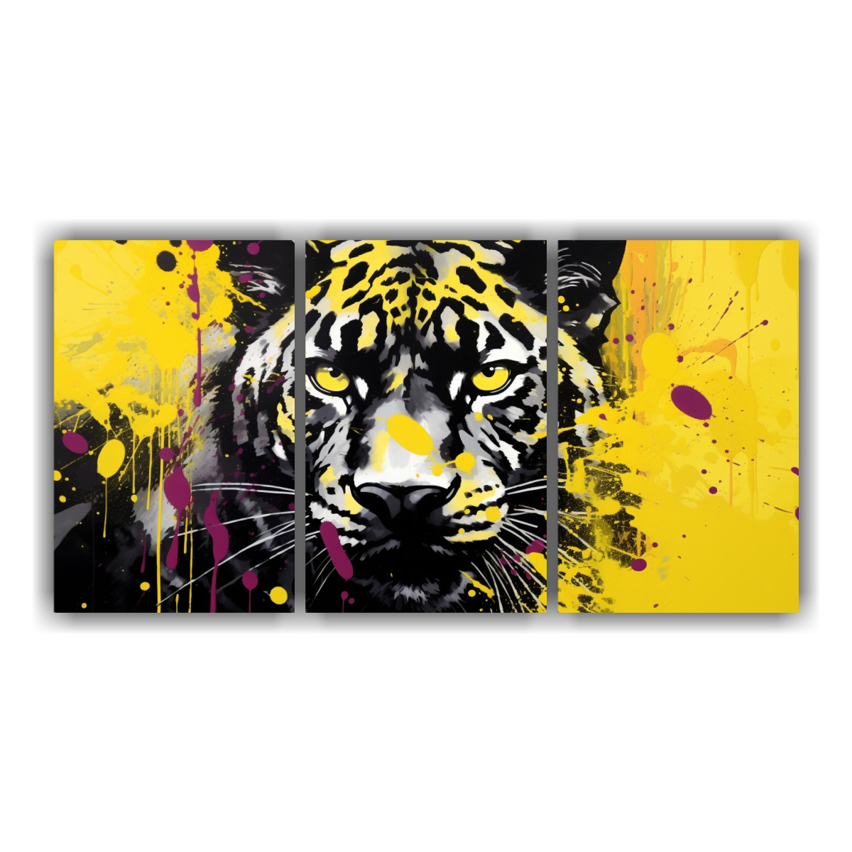 cuadro-decorativo-pantera-amarilla-y-negra-en-arte-pop-neo-