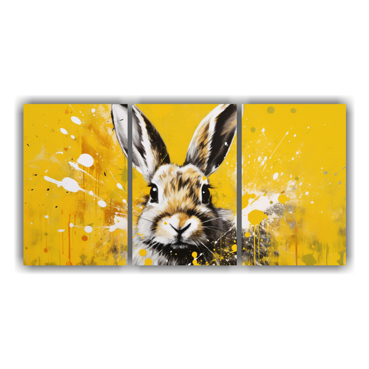 cuadro-decorativo-tres-telas-bastidor-conejo-amarillo-y-blanco-pop-art