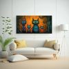 cuadro-en-bastidor-dibujo-equilibrio-visual-familia-de-gatos-whimsical-cartoon-impresionista-1