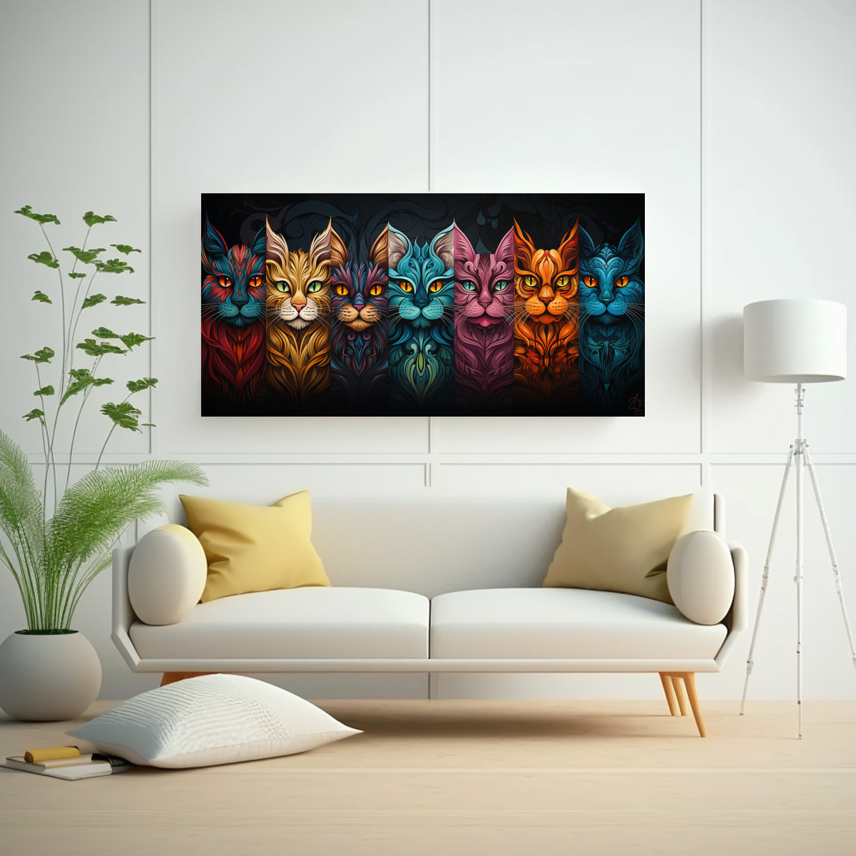 cuadro-moderno-enigm-tico-con-gatos-de-colores-decorativos-1