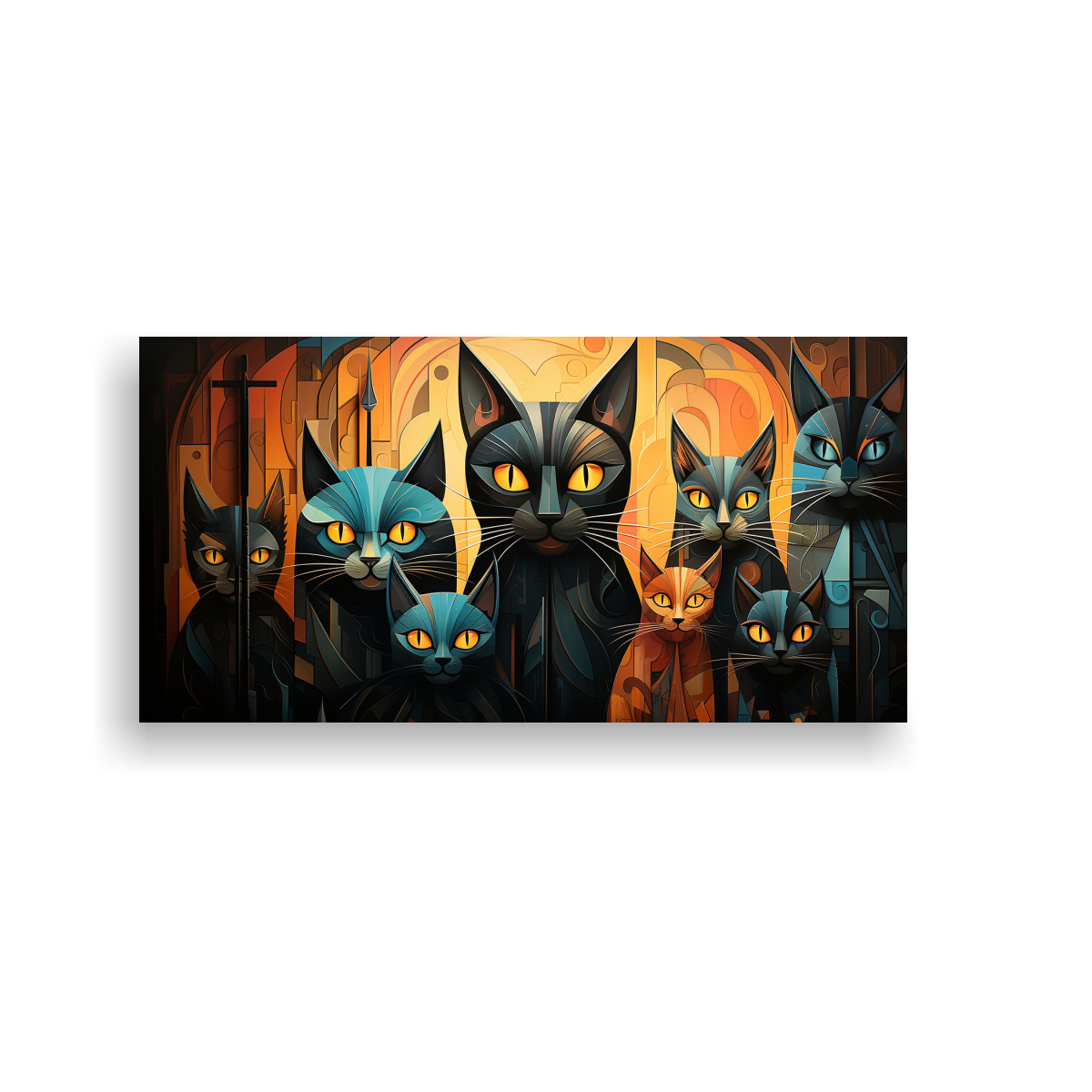 cuadro-moderno-retrato-de-grupo-de-gatos-negros-