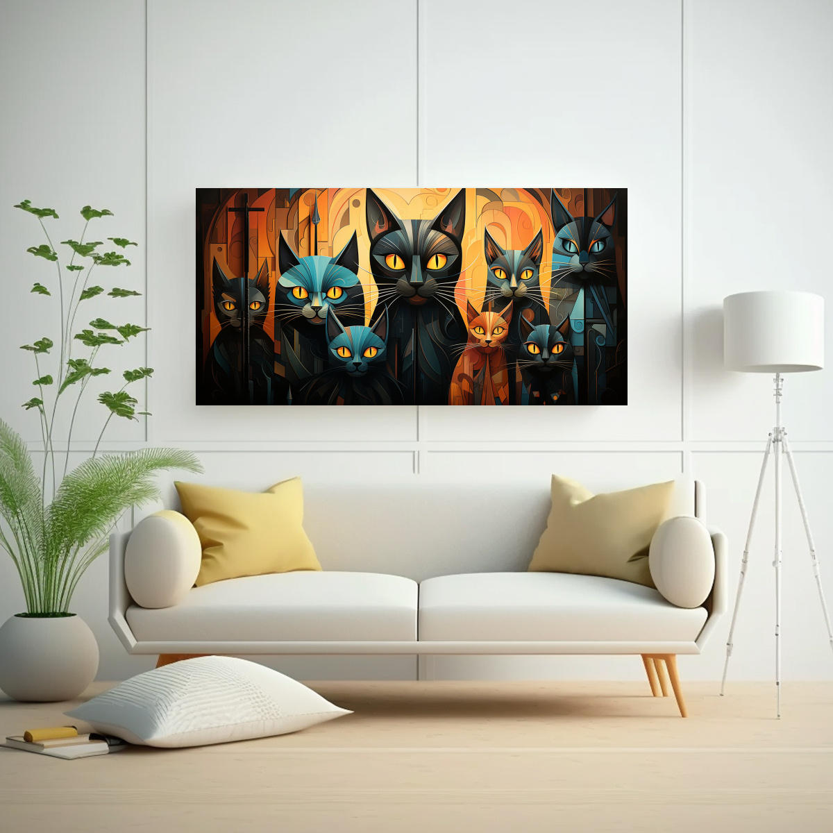 cuadro-moderno-retrato-de-grupo-de-gatos-negros-1-1