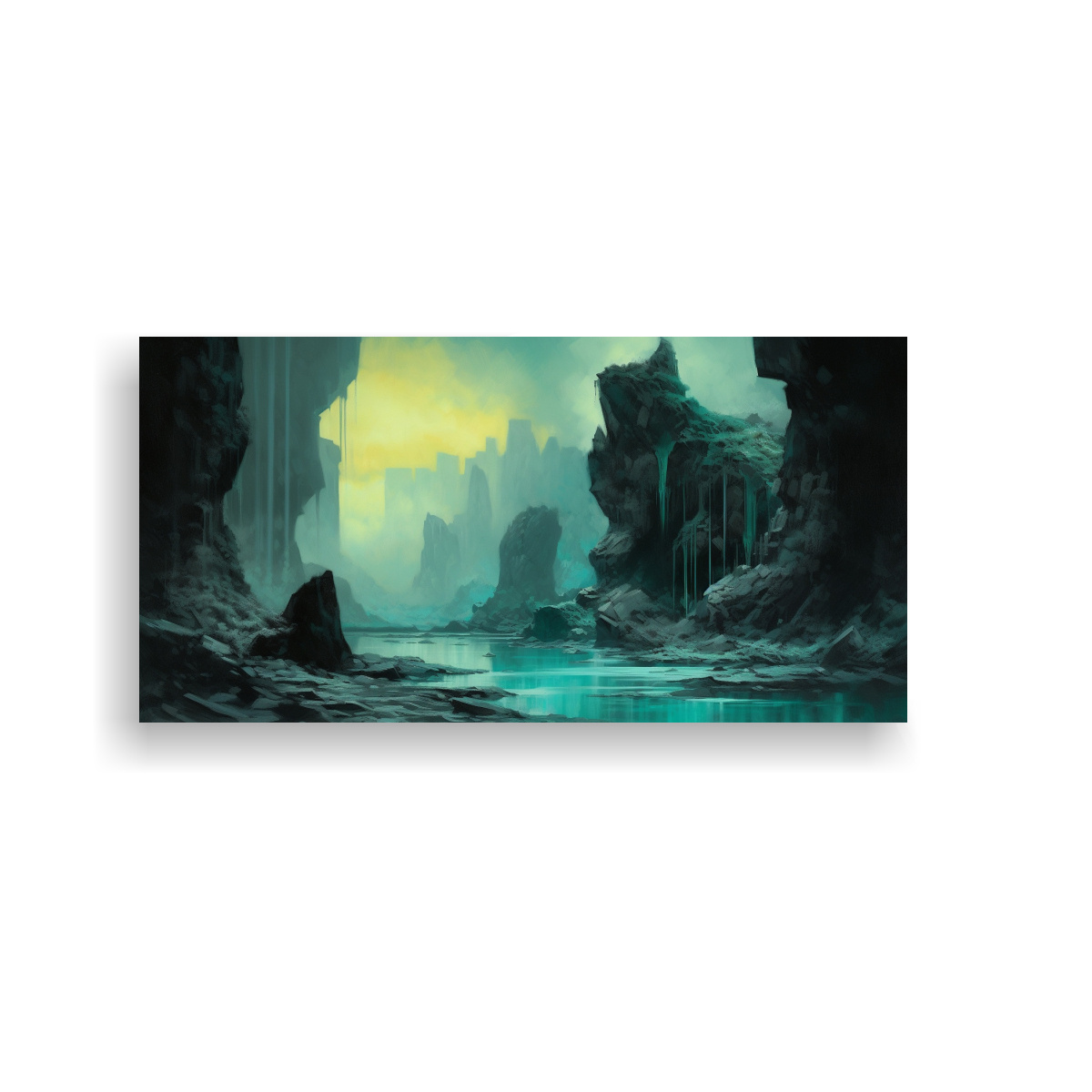 cuadro-paisaje-acuamarina-oscuro-con-textura-