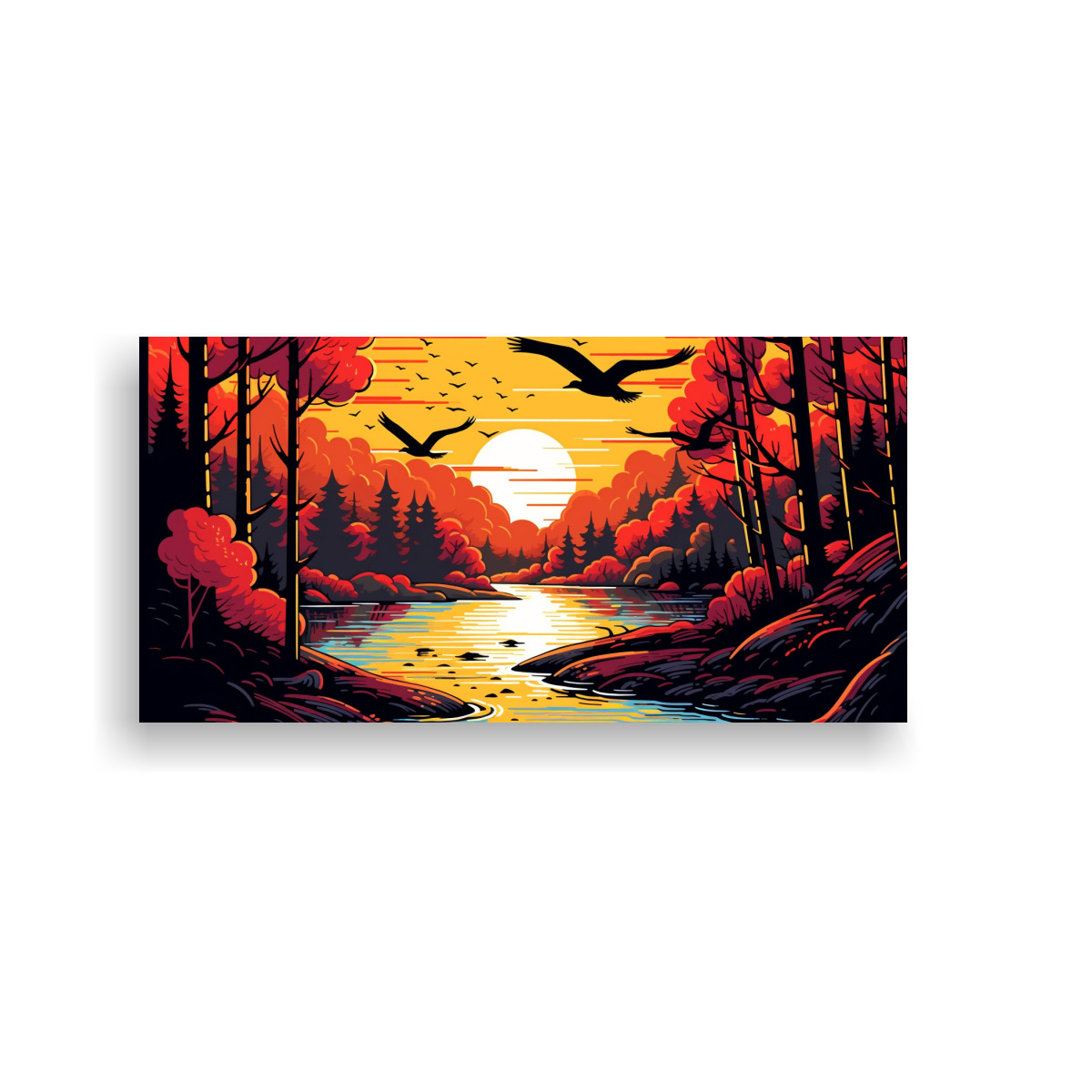 cuadro-paisaje-pico-estilizado-en-lienzo-de-tela-acuarela