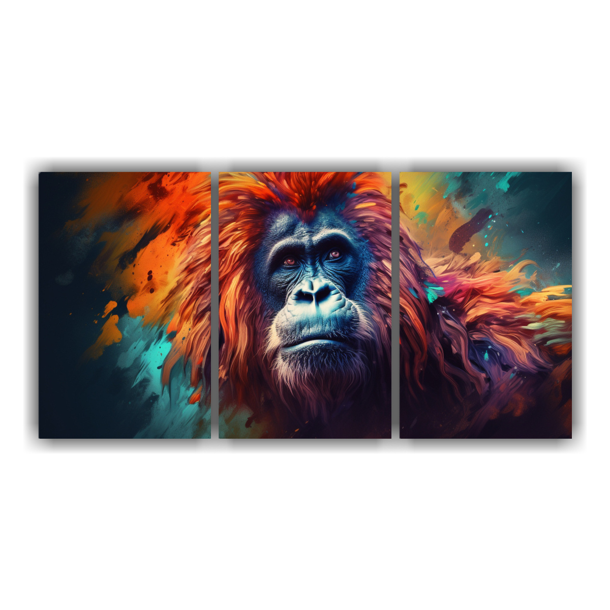 Cuadro Rectangular Orangután Colorido Estilo Estilo óleo - ¡Compra ...