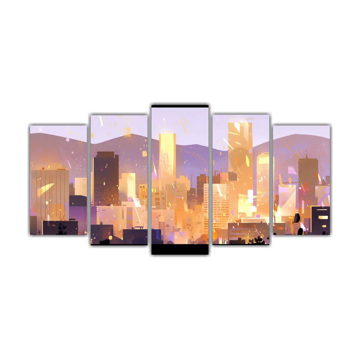 cuadro-simple-de-santiago-en-chile-en-colores-pastel-y-dorado-neo
