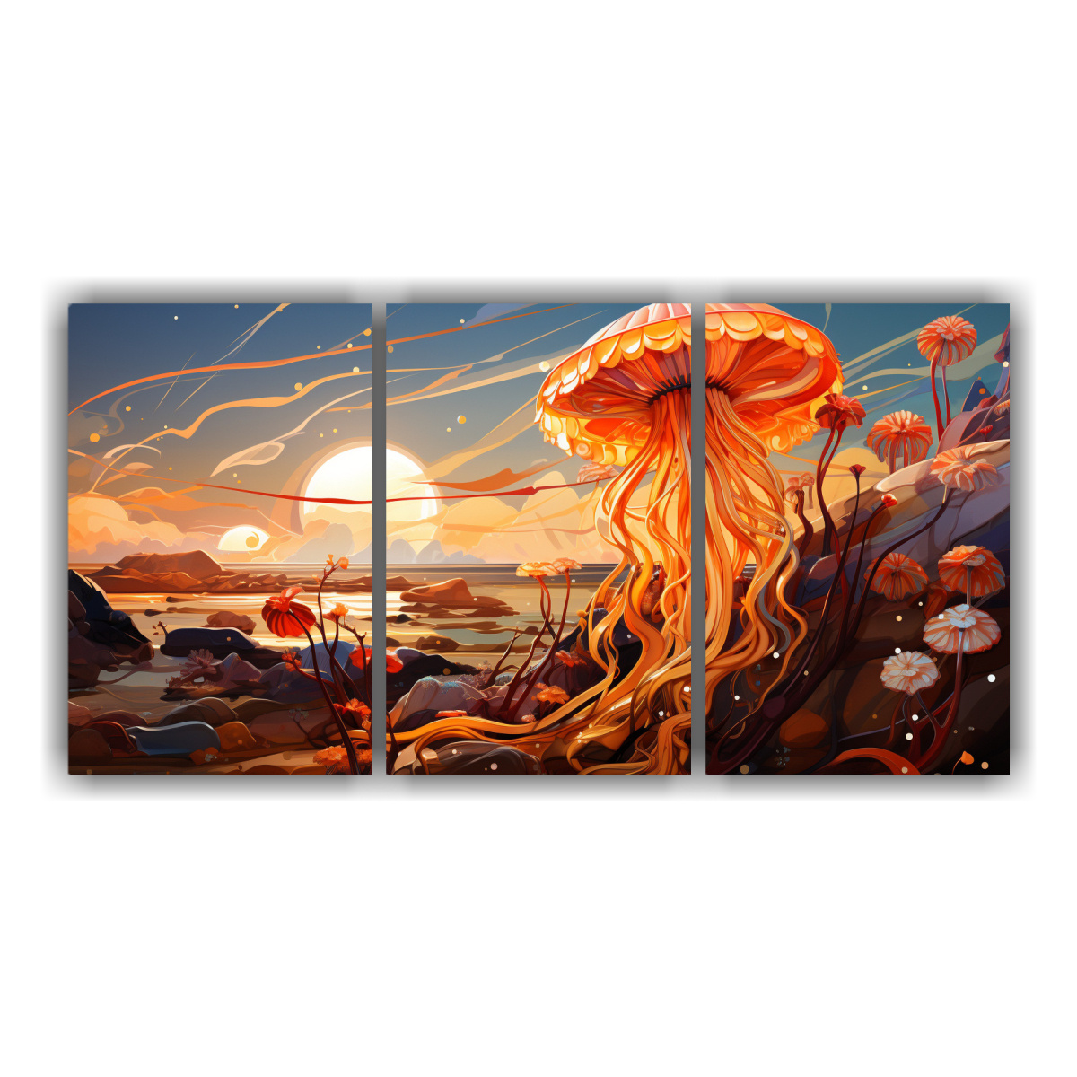 Cuadro Tela Fotografía Medusa En Colores Brillantes Y Marrones Arte Pop Neo