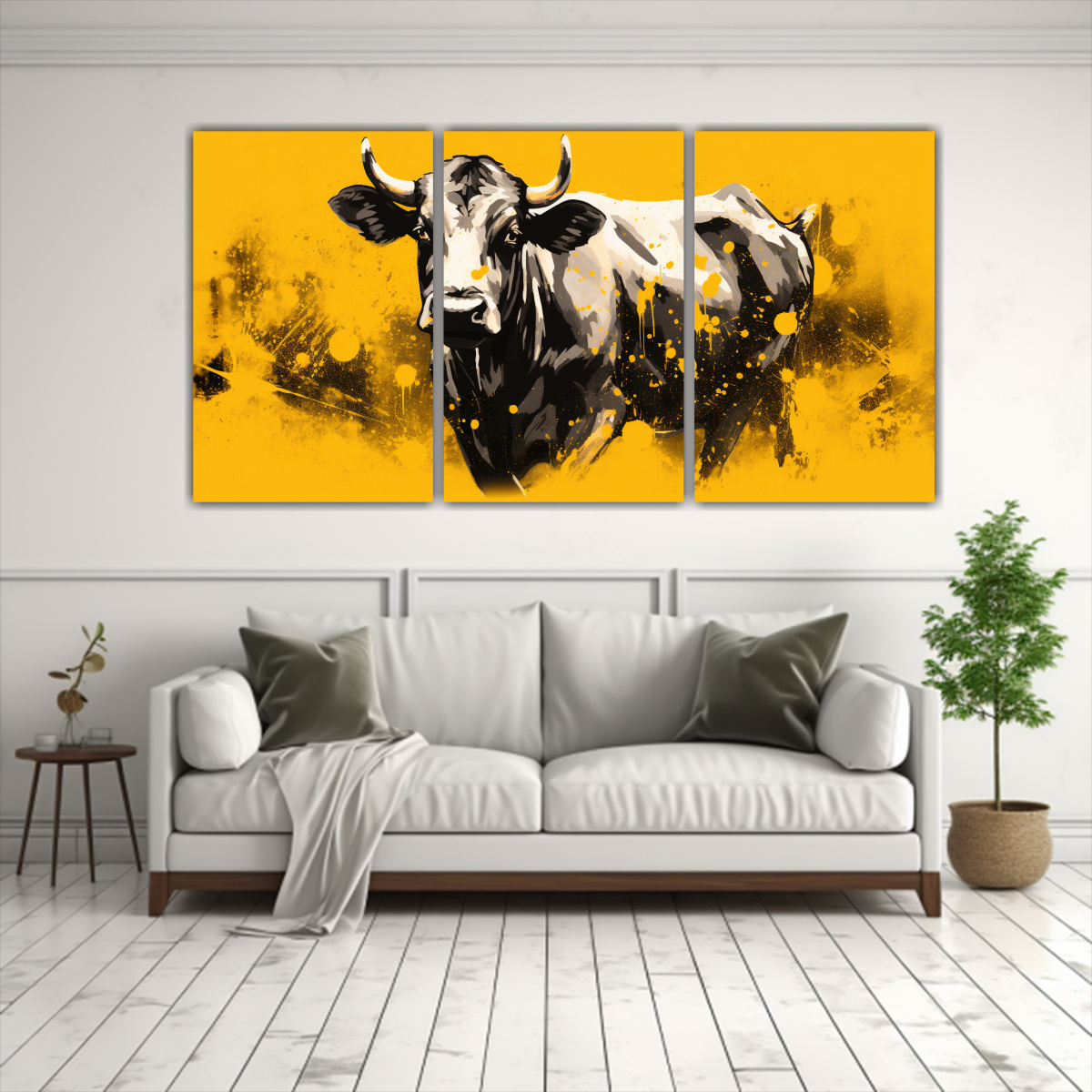 cuadro-tela-lienzos-lineales-vaca-angus-en-oro-y-negro-arte-pop-neo-1