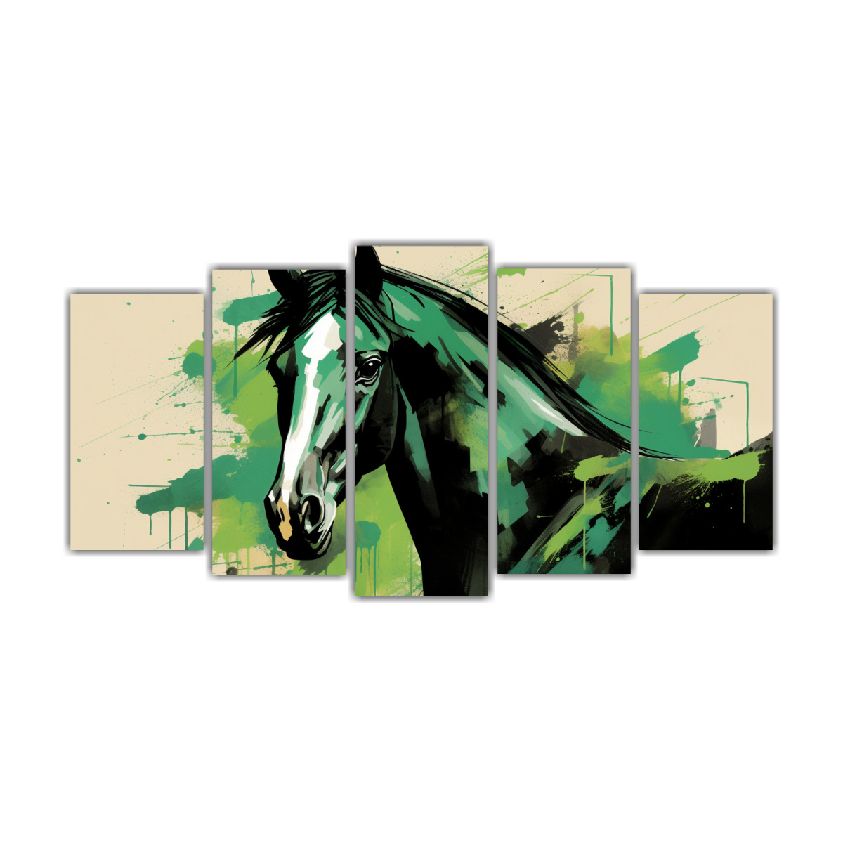 cuadro-vintage-caballo-quarter-en-verde-y-negro-arte-pop-neo-