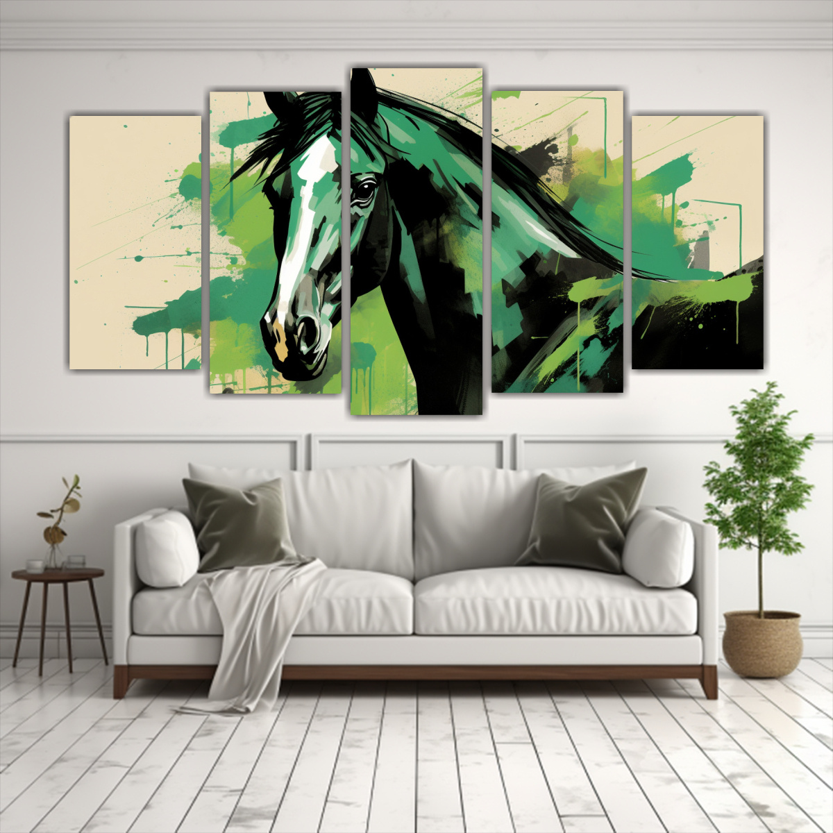 cuadro-vintage-caballo-quarter-en-verde-y-negro-arte-pop-neo-1-1