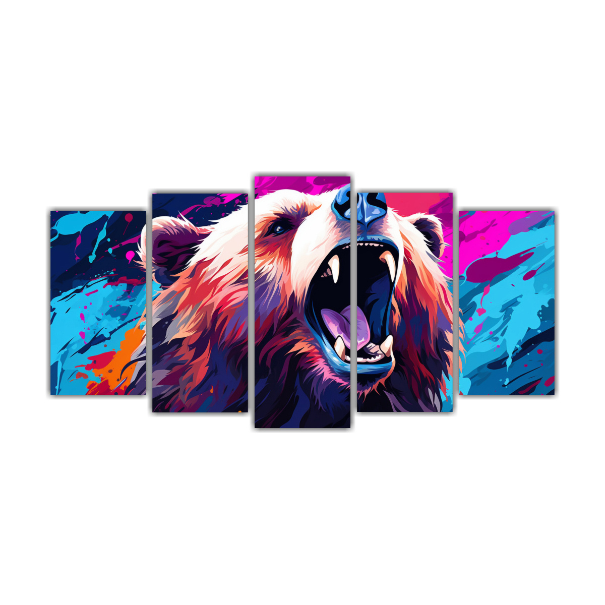 cuadros-abstracci-n-oso-grizzly-en-colores-intensos-y-lavanda