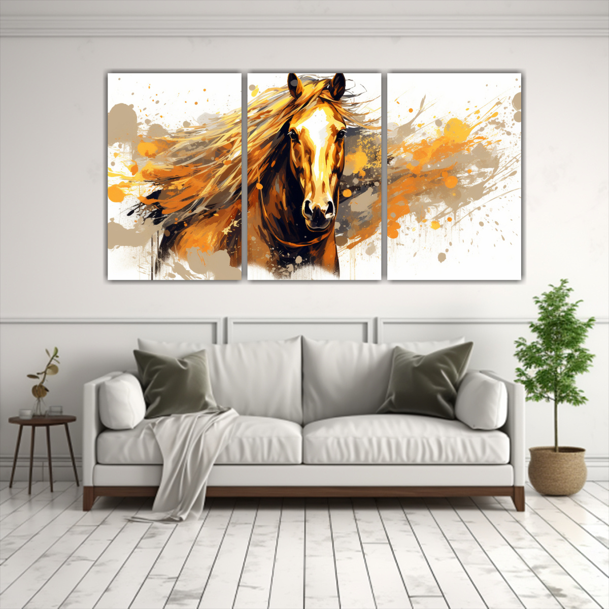 cuadros-abstracto-de-caballo-clydesdale-en-colores-oro-neo-pop-arte-1