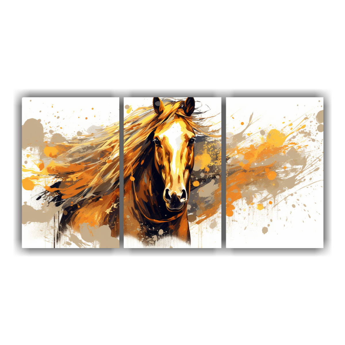 cuadros-abstracto-de-caballo-clydesdale-en-colores-oro-neo-pop-arte