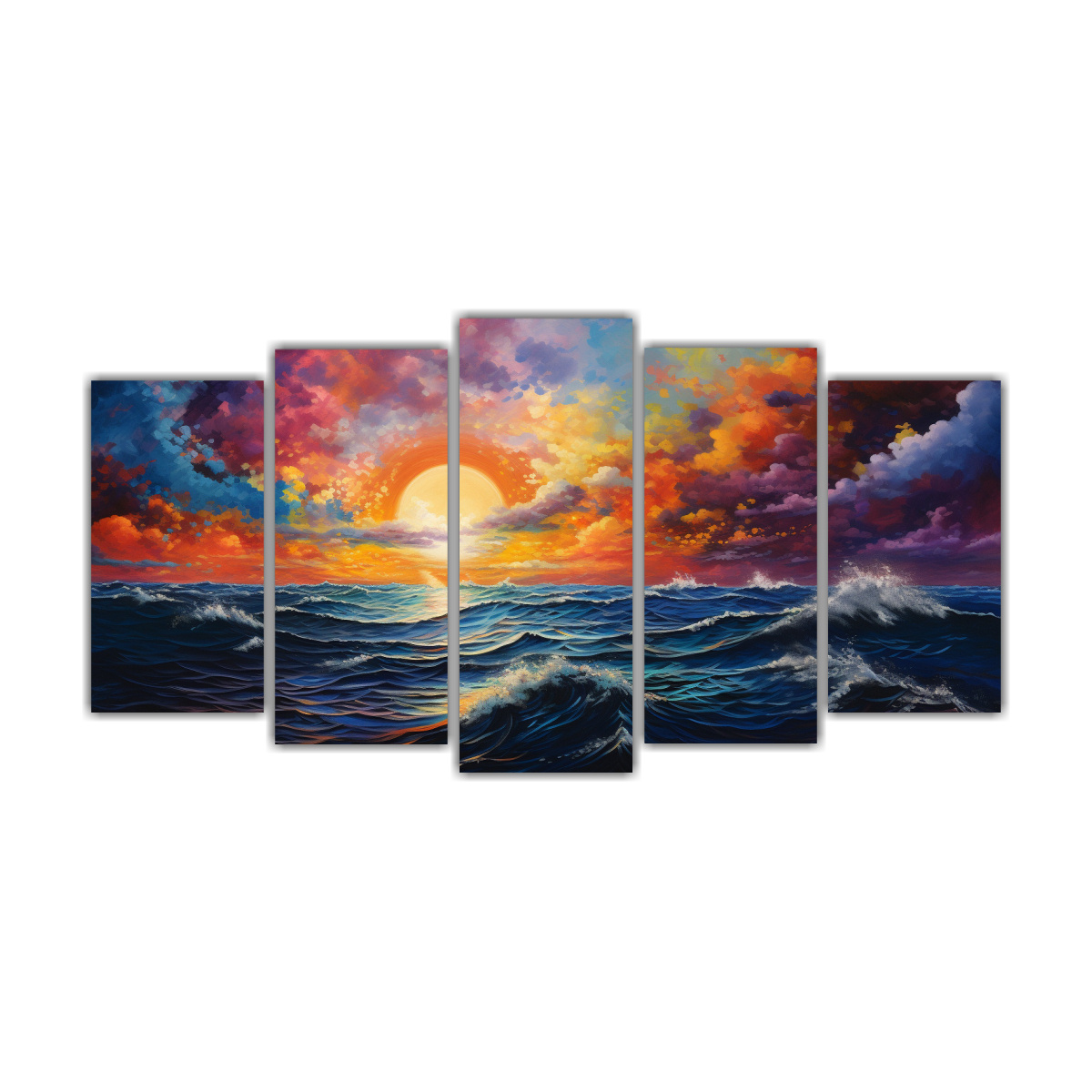 cuadros-abstractos-contraste-cielo-y-mar-arco-ris-y-negro