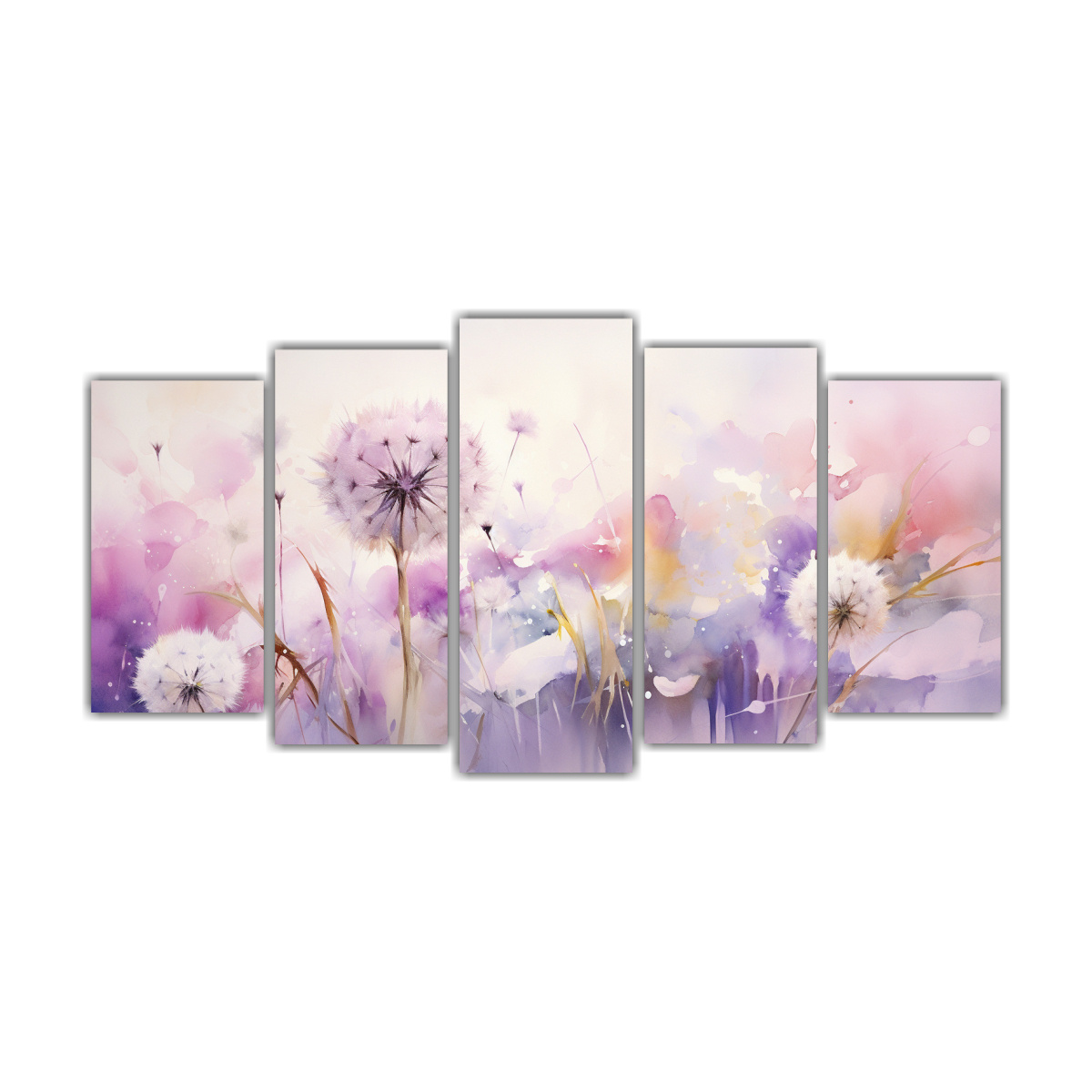 cuadros-abstractos-de-diente-de-le-n-en-morado-y-rosa