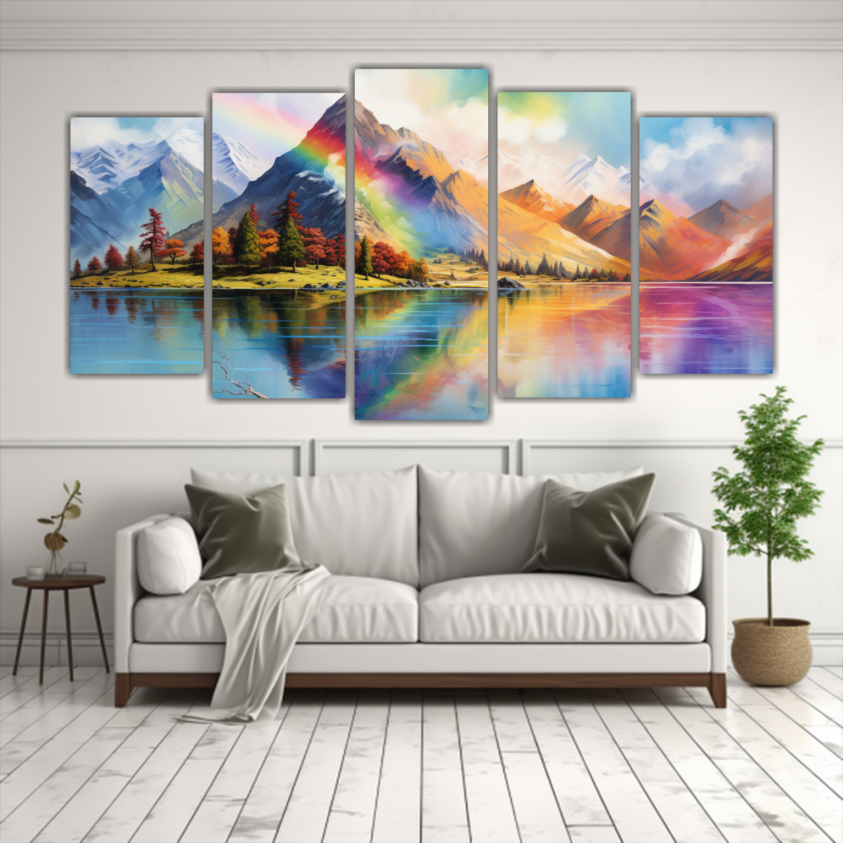 cuadros-abstractos-elegantes-de-monta-as-junto-al-lago-con-arco-ris-y-acuarelas-1