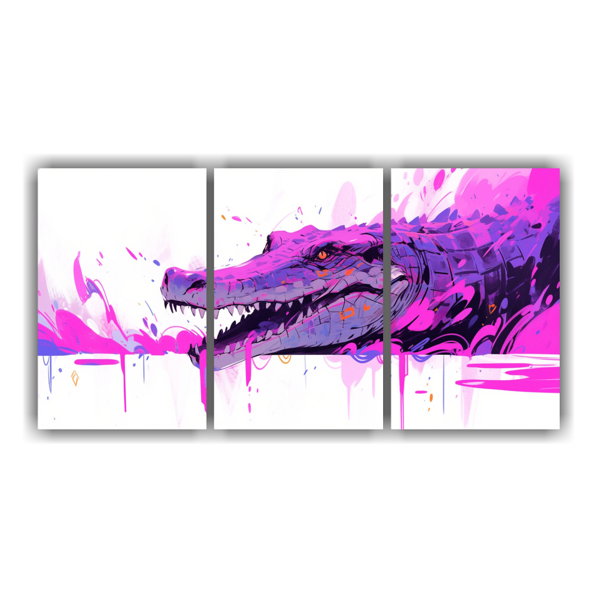cuadros-acuarela-alligator-morado-y-rosa-neo-pop-art