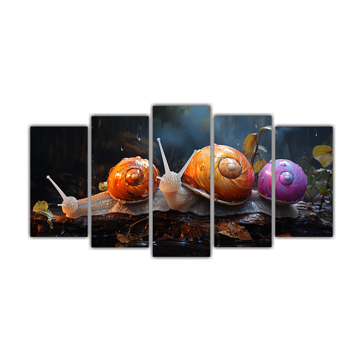 cuadros-acuarela-snails-en-estilo-pintura-al-estilo-leo-colorido-